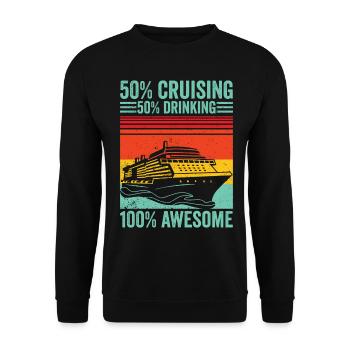 Lustige Kreuzfahrt Retro - Unisex Pullover - Schwarz - Vorne - Alina (178cm) & Michal (187cm)