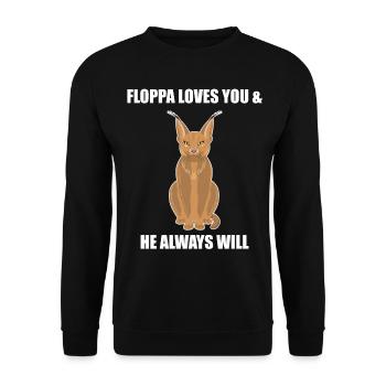 Big Floppa Caracal Cat Meme - Unisex Sweatshirt - black - Front - Alina (178cm) & Michal (187cm)