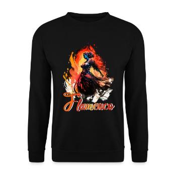 Flamenco Tanz Andalusien Spanischer Tanz - Unisex Pullover - Schwarz - Vorne - Alina (178cm) & Michal (187cm)