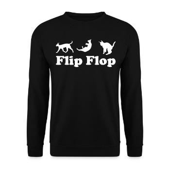 Großer Floppa Karakal Katze Meme - Unisex Pullover - Schwarz - Vorne - Alina (178cm) & Michal (187cm)