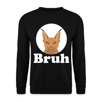 Big Floppa Caracal Cat Meme - Unisex Sweatshirt - black - Front - Alina (178cm) & Michal (187cm)
