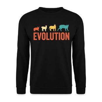 Großer Floppa Karakal Katze Meme - Unisex Pullover - Schwarz - Vorne - Alina (178cm) & Michal (187cm)