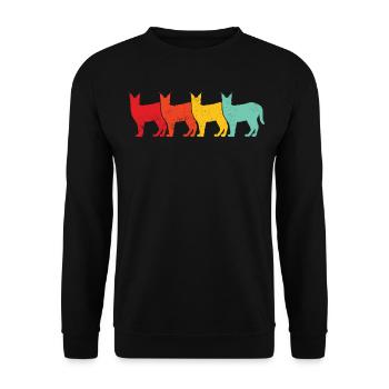 Big Floppa Caracal Cat Meme Retro - Unisex Sweatshirt - black - Front - Alina (178cm) & Michal (187cm)
