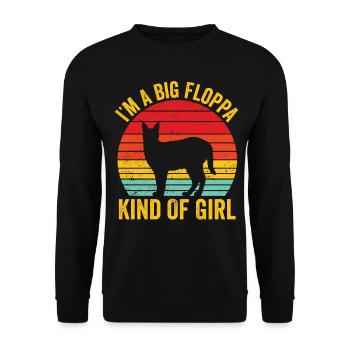 Big Floppa Caracal Retro - Unisex Sweatshirt - black - Front - Alina (178cm) & Michal (187cm)