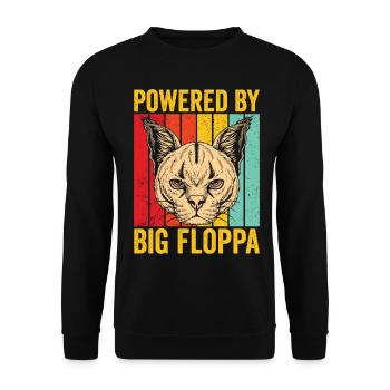 Big Floppa Karakal Katze Meme Retro - Unisex Pullover - Schwarz - Vorne - Alina (178cm) & Michal (187cm)