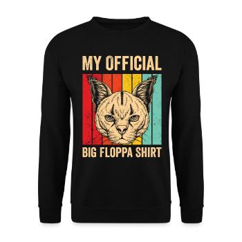 Big Floppa Caracal Retro - Sweat-shirt Unisexe - noir - Devant - Alina (178cm) & Michal (187cm)