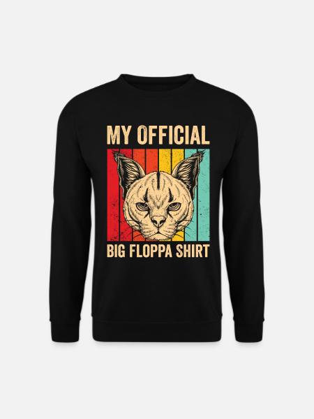 Big Floppa Caracal Retro - Unisex Sweatshirt - black