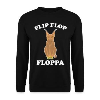 Big Floppa Caracal Cat Meme - Unisex Sweatshirt - black - Front - Alina (178cm) & Michal (187cm)