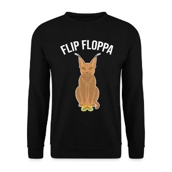Big Floppa Caracal Cat Meme - Unisex Sweatshirt - black - Front - Alina (178cm) & Michal (187cm)