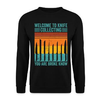 Drôle de collectionneur de couteaux - Sweat-shirt Unisexe - noir - Devant - Alina (178cm) & Michal (187cm)