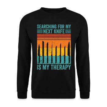 Knife Collector Knife Collecting - Unisex Sweatshirt - black - Front - Alina (178cm) & Michal (187cm)