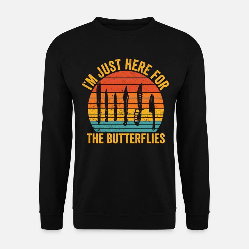 Funny knife collector retro - Unisex Sweatshirt - black