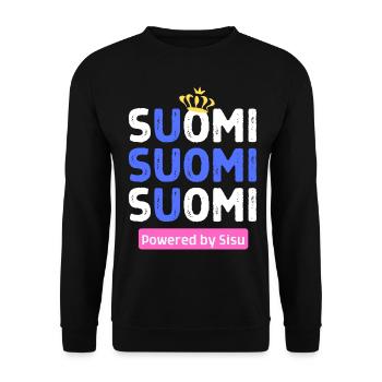 Finland weather flag with krona - Unisex Sweatshirt - black - Front - Alina (178cm) & Michal (187cm)