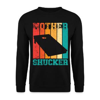 Drôle de trou de maïs Cornhole Retro - Sweat-shirt Unisexe - noir - Devant - Alina (178cm) & Michal (187cm)