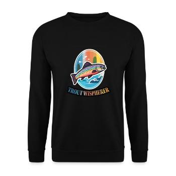 Vintage Rainbow Trout Whisperer - Gear for Fly - Unisex Pullover - Schwarz - Vorne - Alina (178cm) & Michal (187cm)