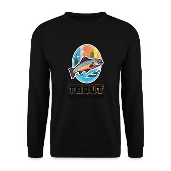 Trout Fishing - The Ultimate Challenge for Fisher - Unisex Pullover - Schwarz - Vorne - Alina (178cm) & Michal (187cm)