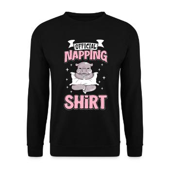 Chemise de sommeil officielle Hippo - Sweat-shirt Unisexe - noir - Devant - Alina (178cm) & Michal (187cm)