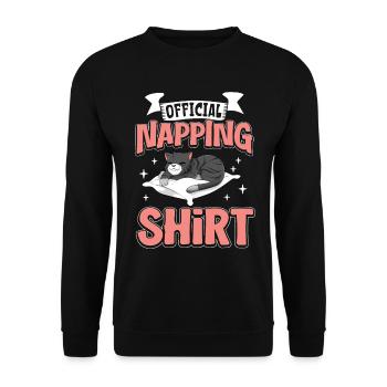 Chemise de sommeil officielle Chat - Sweat-shirt Unisexe - noir - Devant - Alina (178cm) & Michal (187cm)