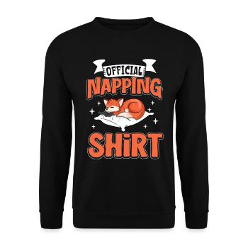Offizielles Schlafshirt Fuchs - Unisex Pullover - Schwarz - Vorne - Alina (178cm) & Michal (187cm)