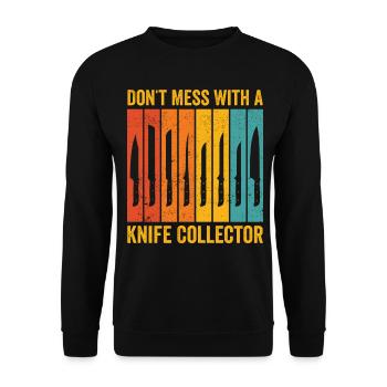 Fun knife collecting - Unisex Sweatshirt - black - Front - Alina (178cm) & Michal (187cm)