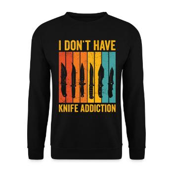 Drôle de collectionneur de couteaux rétro - Sweat-shirt Unisexe - noir - Devant - Alina (178cm) & Michal (187cm)