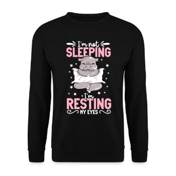 Je ne dors pas - hippopotame - Sweat-shirt Unisexe - noir - Devant - Alina (178cm) & Michal (187cm)