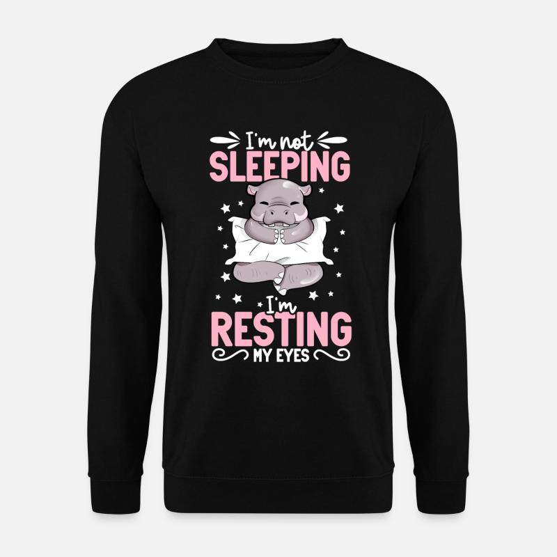 I don't sleep - hippopotamus - Unisex Sweatshirt - black