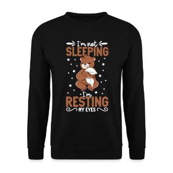 I don't sleep - Bear - Unisex Sweatshirt - black - Front - Alina (178cm) & Michal (187cm)
