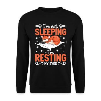 Je ne dors pas - renard - Sweat-shirt Unisexe - noir - Devant - Alina (178cm) & Michal (187cm)