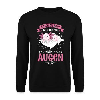 Ich schlafe nicht ich ruhe nur meine Augen aus - Unisex Pullover - Schwarz - Vorne - Alina (178cm) & Michal (187cm)