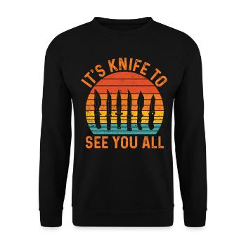 Drôle de collectionneur de couteaux Messersammeln - Sweat-shirt Unisexe - noir - Devant - Alina (178cm) & Michal (187cm)