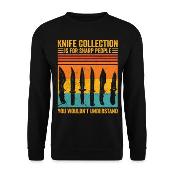 Drôle de collectionneur de couteaux - Sweat-shirt Unisexe - noir - Devant - Alina (178cm) & Michal (187cm)