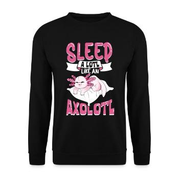 Sleep a lotl like an Axolotl - Unisex Sweatshirt - black - Front - Alina (178cm) & Michal (187cm)