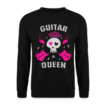 Gitarren Königin - Unisex Pullover - Schwarz - Vorne - Alina (178cm) & Michal (187cm)
