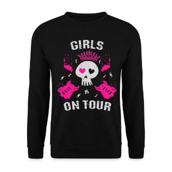 Mädels auf Tour - Unisex Pullover - Schwarz - Vorne - Alina (178cm) & Michal (187cm)