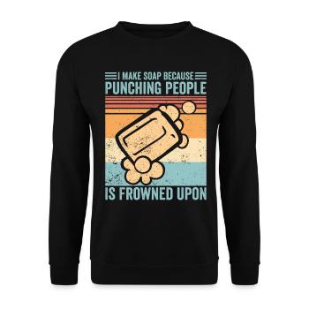 Soap production Soap manufacturer - Unisex Sweatshirt - black - Front - Alina (178cm) & Michal (187cm)