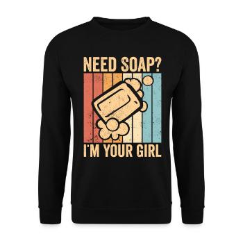 Funny soap making soap maker - Unisex Sweatshirt - black - Front - Alina (178cm) & Michal (187cm)