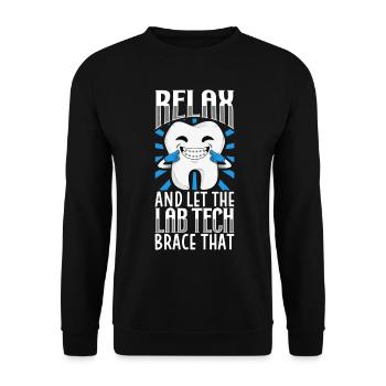 Fabrication d’appareils orthodontiques - Technicien dentaire - Sweat-shirt Unisexe - noir - Devant - Alina (178cm) & Michal (187cm)