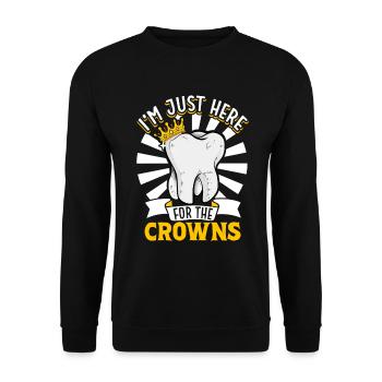 Je suis là pour les couronnes - dentiste - Sweat-shirt Unisexe - noir - Devant - Alina (178cm) & Michal (187cm)