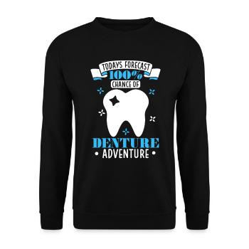 100% de chance d’une aventure dentaire - Sweat-shirt Unisexe - noir - Devant - Alina (178cm) & Michal (187cm)