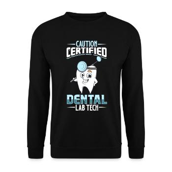 Technicien dentaire certifié - Sweat-shirt Unisexe - noir - Devant - Alina (178cm) & Michal (187cm)