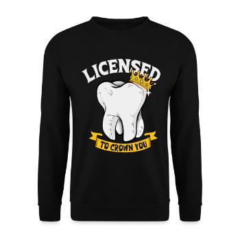 Licence de couronne - dentiste - Sweat-shirt Unisexe - noir - Devant - Alina (178cm) & Michal (187cm)