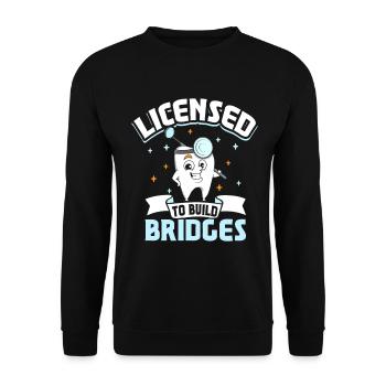 Permis de construction de ponts - Technicien dentaire - Sweat-shirt Unisexe - noir - Devant - Alina (178cm) & Michal (187cm)