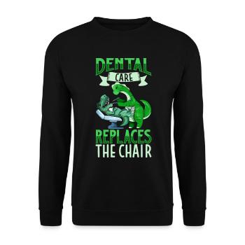 Les soins dentaires sont importants - Dino dentist - Sweat-shirt Unisexe - noir - Devant - Alina (178cm) & Michal (187cm)
