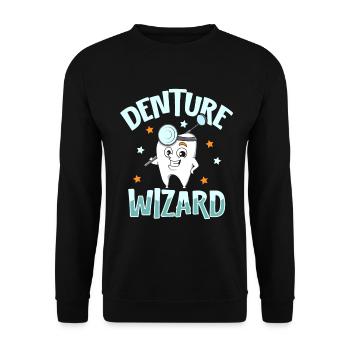 Dentition Wizard - Dentist - Unisex Sweatshirt - black - Front - Alina (178cm) & Michal (187cm)