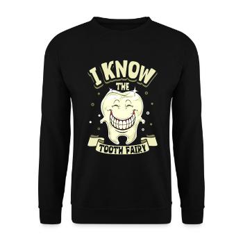 Je connais la fée des dents - Dentiste - Sweat-shirt Unisexe - noir - Devant - Alina (178cm) & Michal (187cm)