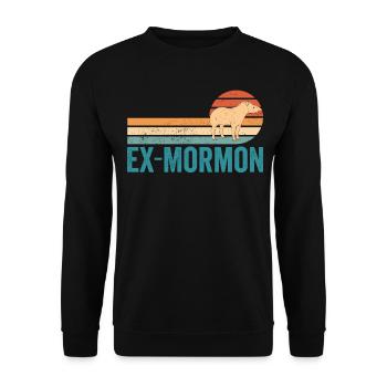Ex Mormon Tapir Horse LDS Retro Exmo - Unisex Sweatshirt - black - Front - Alina (178cm) & Michal (187cm)