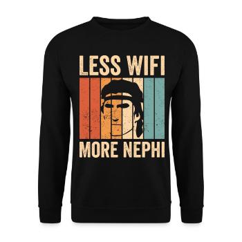 Funny Mormon missionary LDS - Unisex Sweatshirt - black - Front - Alina (178cm) & Michal (187cm)