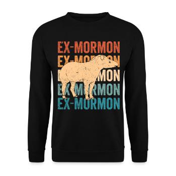 Ex Mormon Tapir Horse LDS Retro Exmo - Unisex Sweatshirt - black - Front - Alina (178cm) & Michal (187cm)
