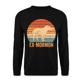 Ex Mormon Tapir Horse LDS Retro Exmo - Unisex Sweatshirt - black - Front - Alina (178cm) & Michal (187cm)